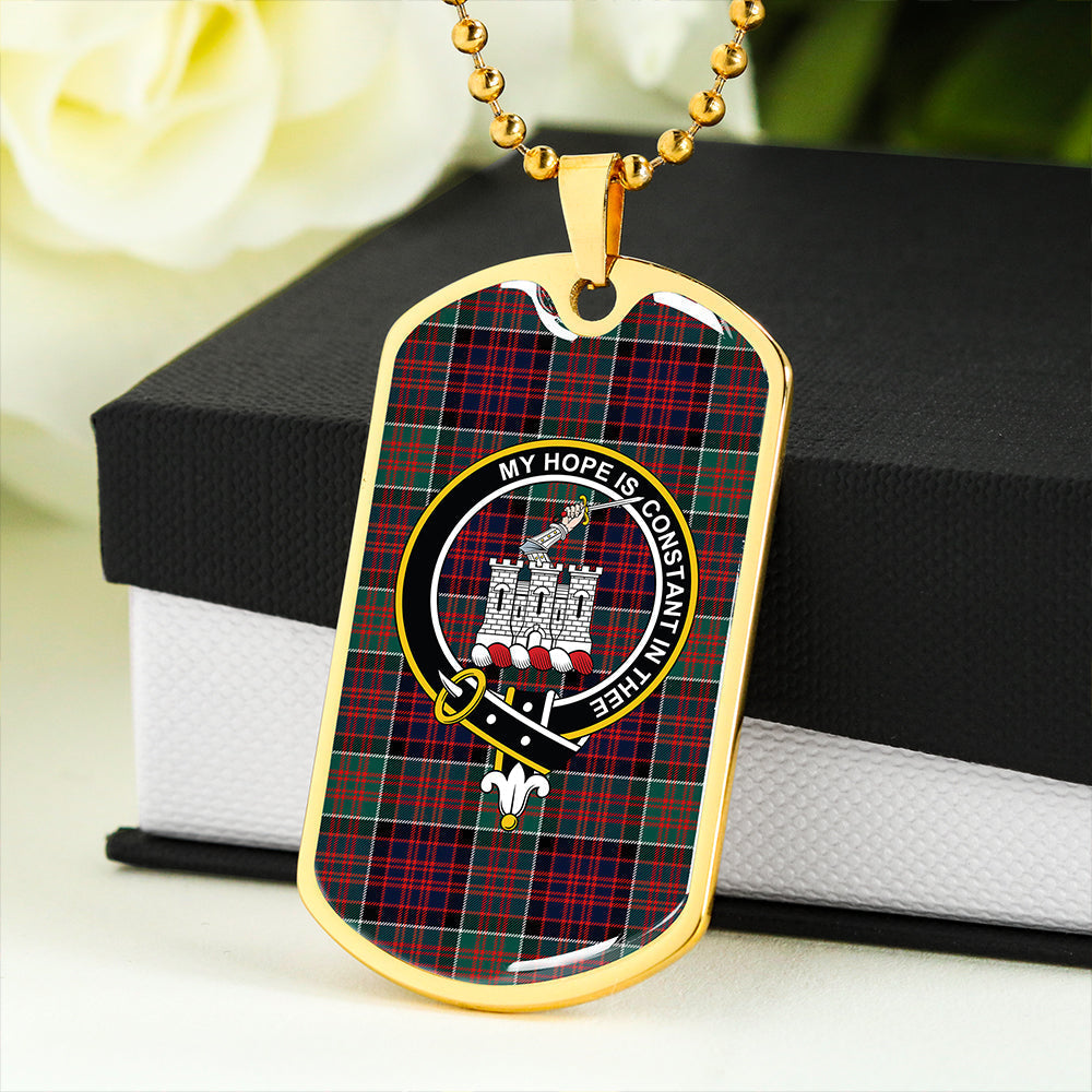 MacDonald of Clanranald (Donald of Clanranald) Modern Clan Badge Classic Tartan Dog Tag Necklace