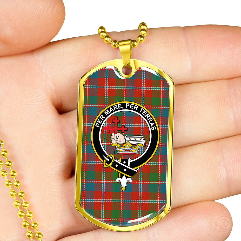 MacDonald of Glenaladale #2 (Donald Glenfinnan) Ancient Clan Badge Classic Tartan Dog Tag Necklace