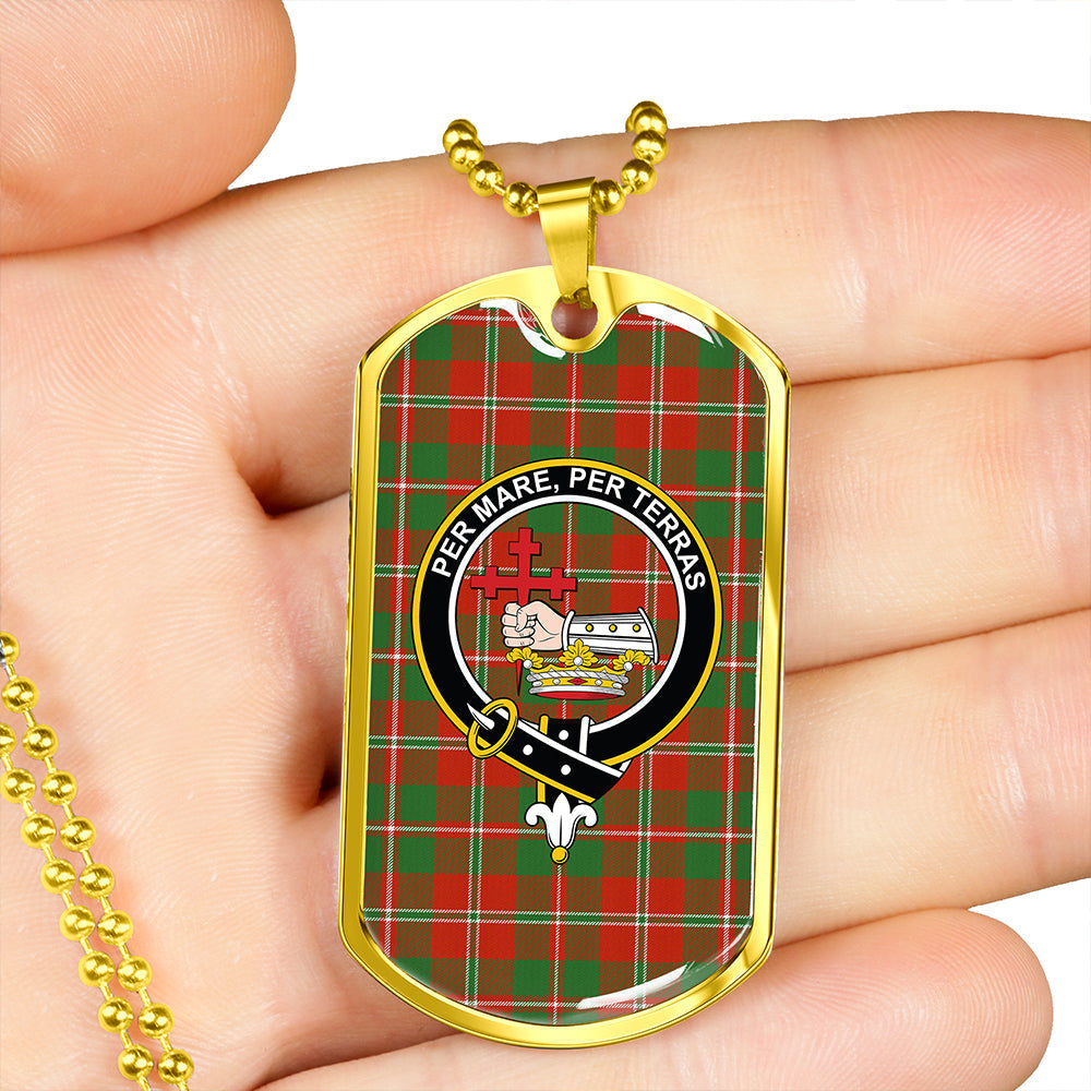 MacDonald of Glenaladale (Donald of Glenaladale) 2006 Ancient Clan Badge Classic Tartan Dog Tag Necklace