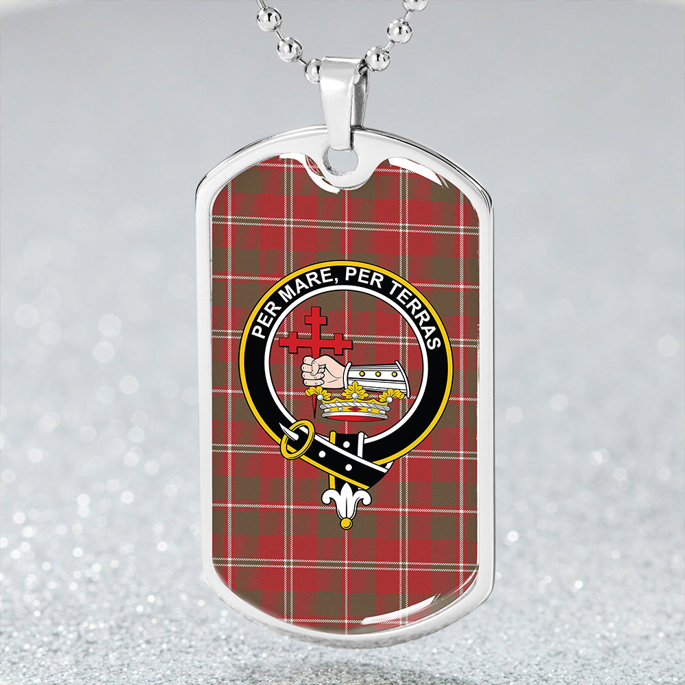 MacDonald of Glenaladale (Donald of Glenaladale) 2006 Weathered Clan Badge Classic Tartan Dog Tag Necklace