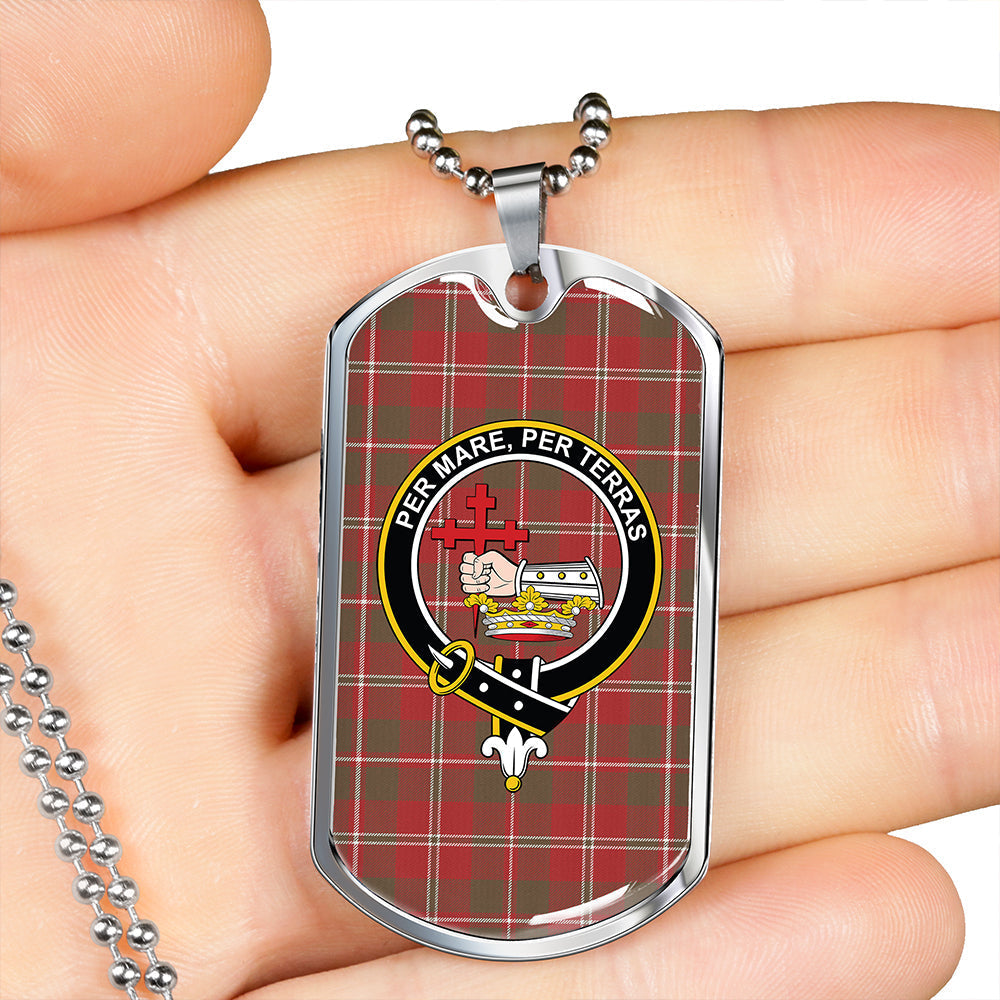 MacDonald of Glenaladale (Donald of Glenaladale) 2006 Weathered Clan Badge Classic Tartan Dog Tag Necklace
