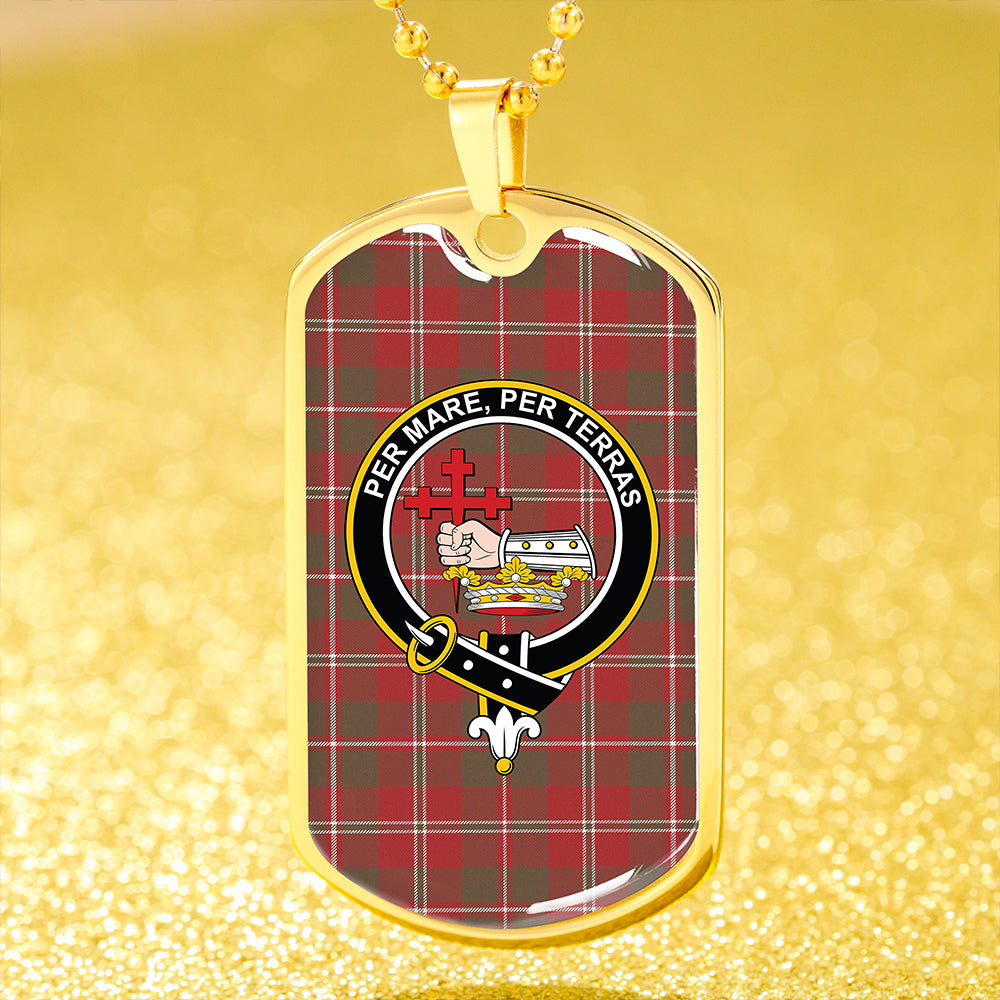 MacDonald of Glenaladale (Donald of Glenaladale) 2006 Weathered Clan Badge Classic Tartan Dog Tag Necklace