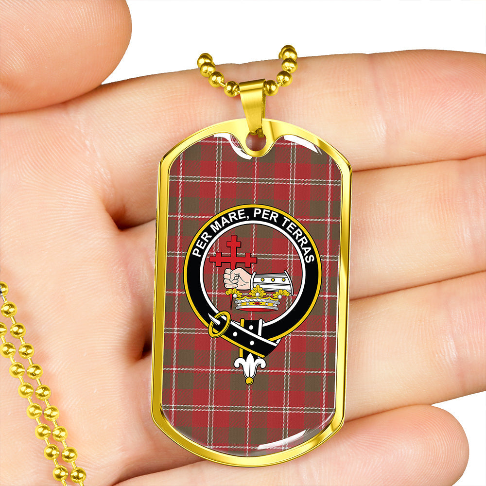 MacDonald of Glenaladale (Donald of Glenaladale) 2006 Weathered Clan Badge Classic Tartan Dog Tag Necklace