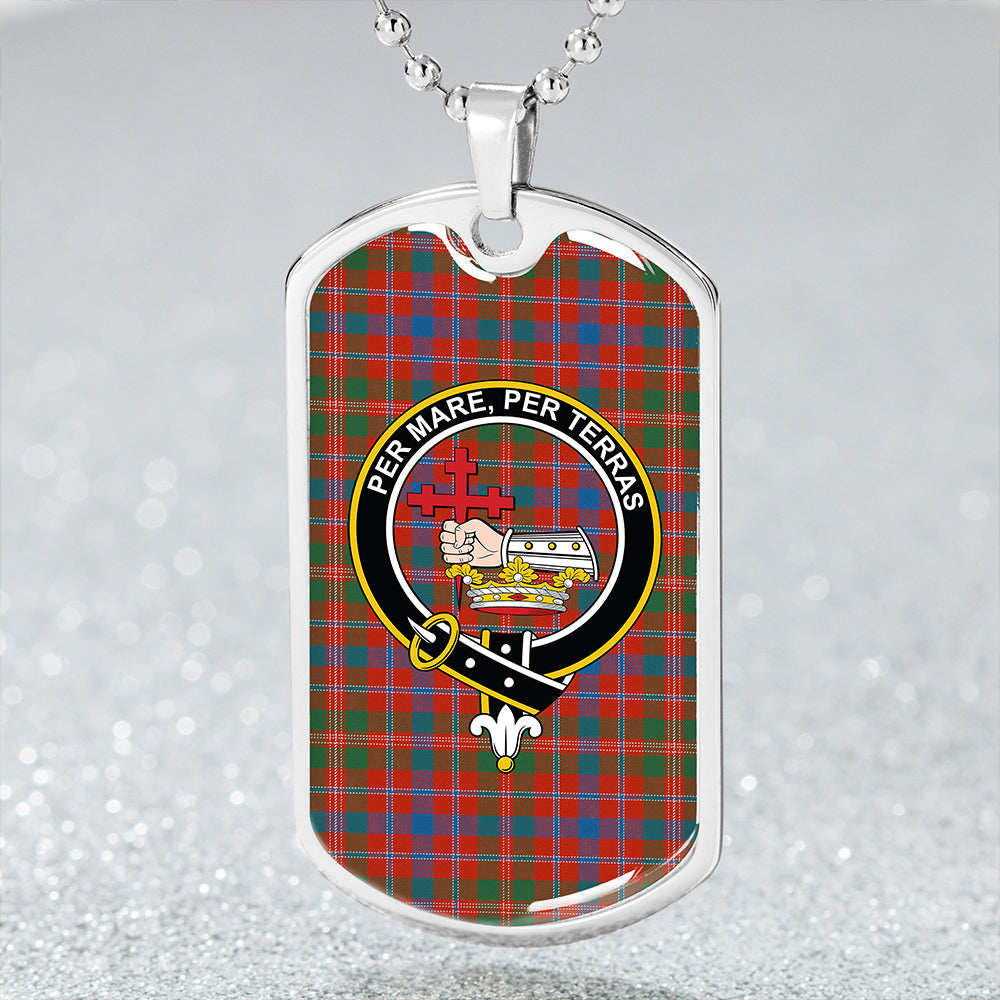 MacDonald of Glenaladale (Donald of Glenaladale) Ancient Clan Badge Classic Tartan Dog Tag Necklace