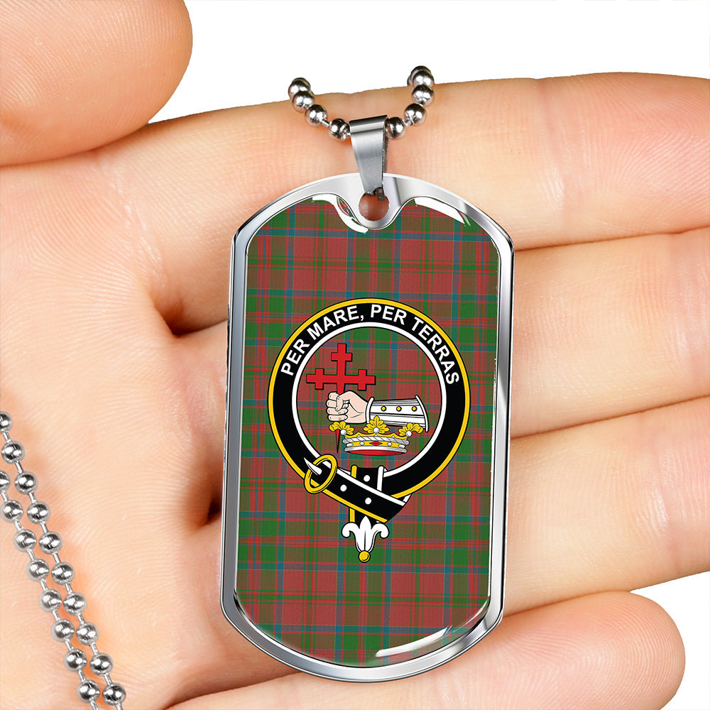MacDonald of Glencoe (Donald of Glencoe) Ancient Clan Badge Classic Tartan Dog Tag Necklace