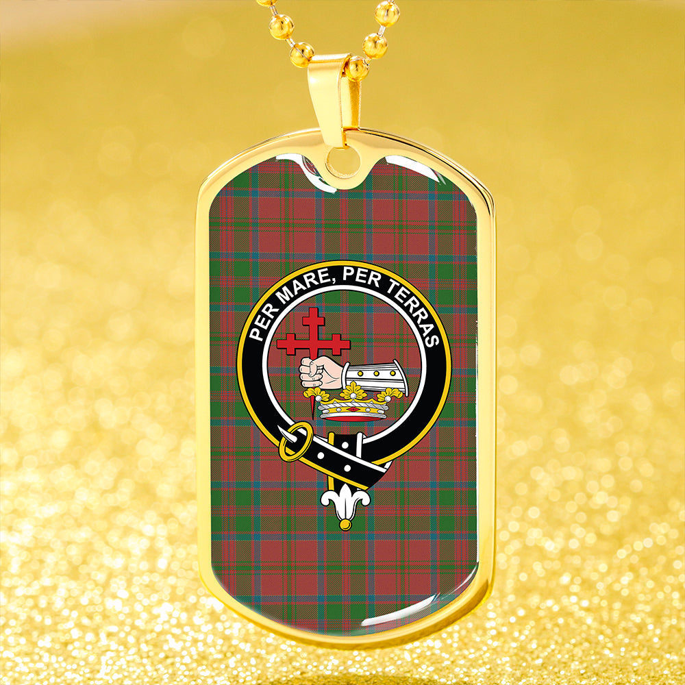 MacDonald of Glencoe (Donald of Glencoe) Ancient Clan Badge Classic Tartan Dog Tag Necklace