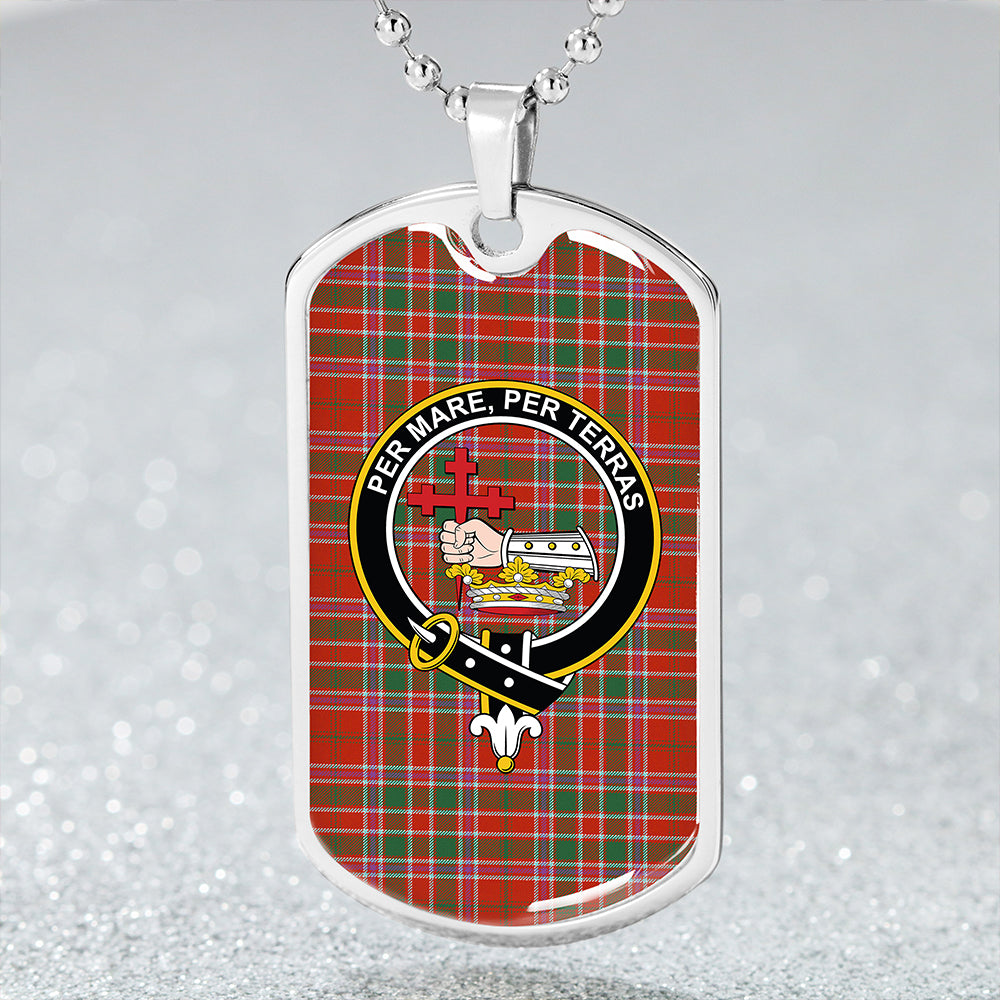 MacDonald of Lochmaddy (Donald of Loch Mhaddy) Anceint Clan Badge Classic Tartan Dog Tag Necklace