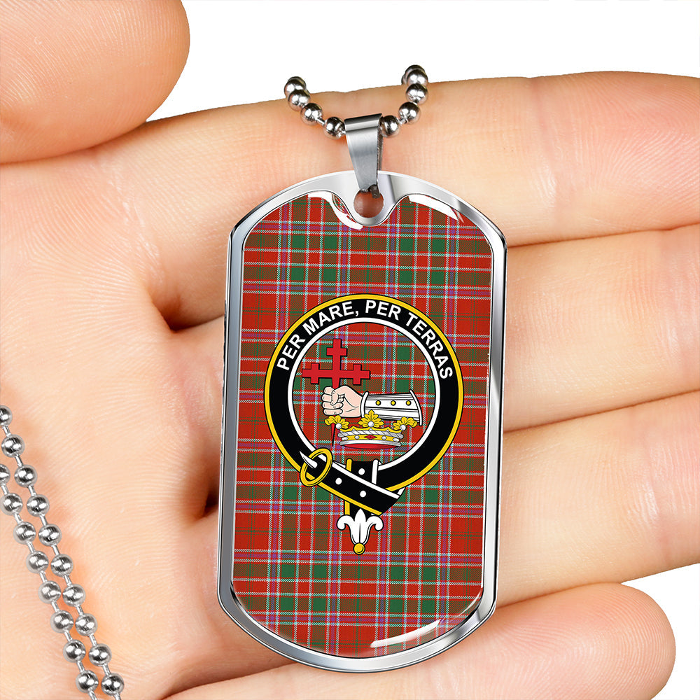 MacDonald of Lochmaddy (Donald of Loch Mhaddy) Anceint Clan Badge Classic Tartan Dog Tag Necklace