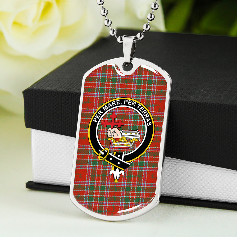 MacDonald of Lochmaddy (Donald of Loch Mhaddy) Anceint Clan Badge Classic Tartan Dog Tag Necklace