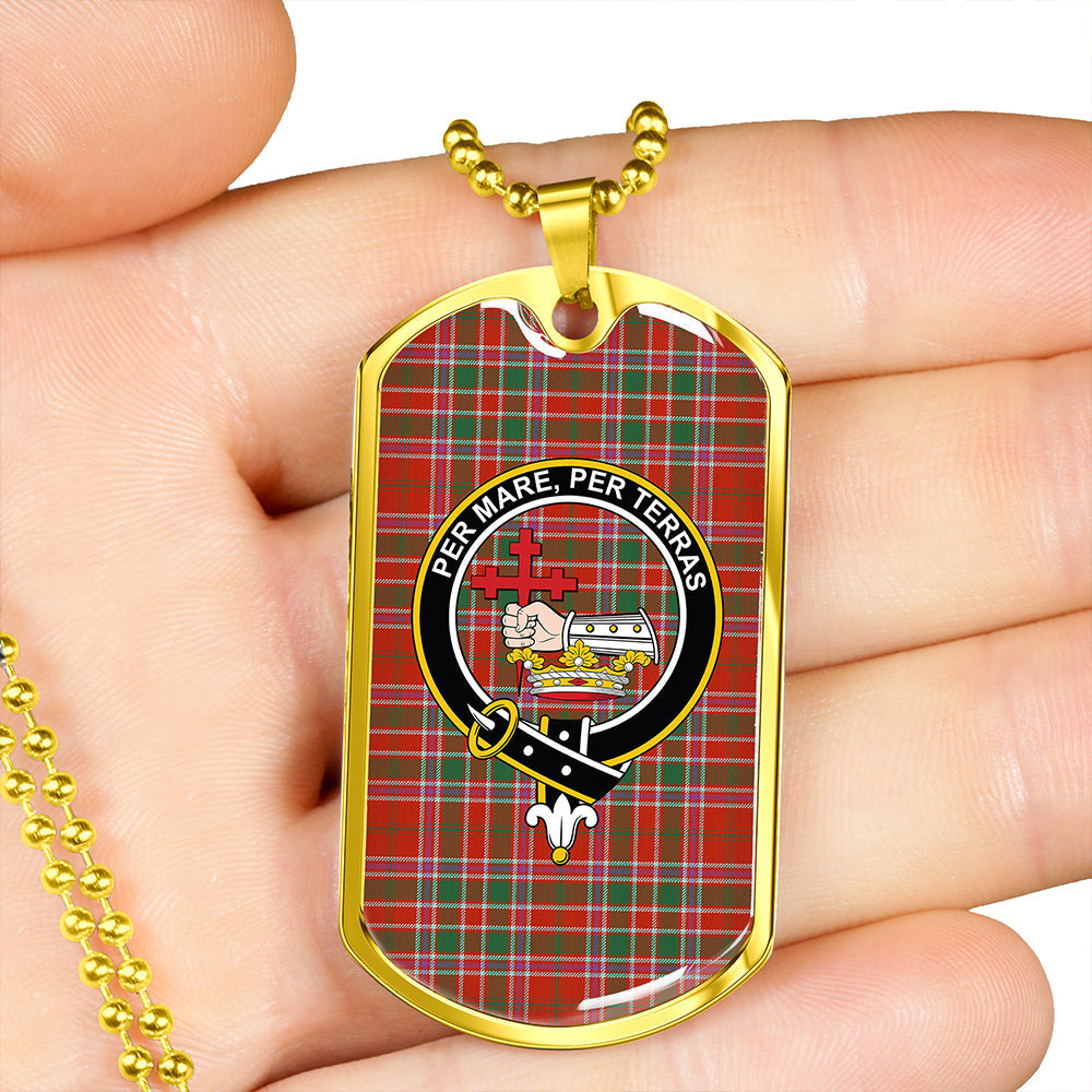 MacDonald of Lochmaddy (Donald of Loch Mhaddy) Anceint Clan Badge Classic Tartan Dog Tag Necklace