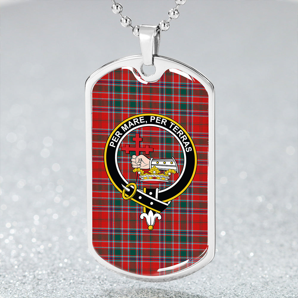 MacDonald of Lochmaddy (Donald of Loch Mhaddy) Modern Clan Badge Classic Tartan Dog Tag Necklace