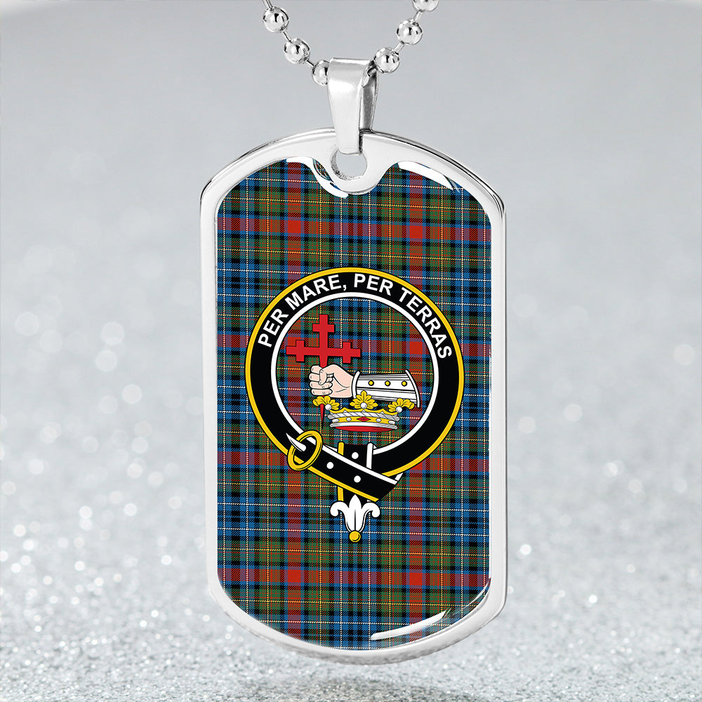 MacDonald of P.E. Island (Donald of P.E. Island) Ancient Clan Badge Classic Tartan Dog Tag Necklace