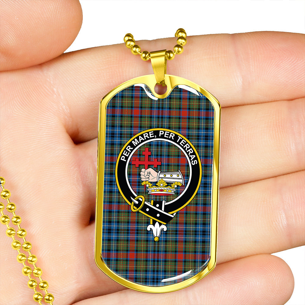 MacDonald of P.E. Island (Donald of P.E. Island) Ancient Clan Badge Classic Tartan Dog Tag Necklace