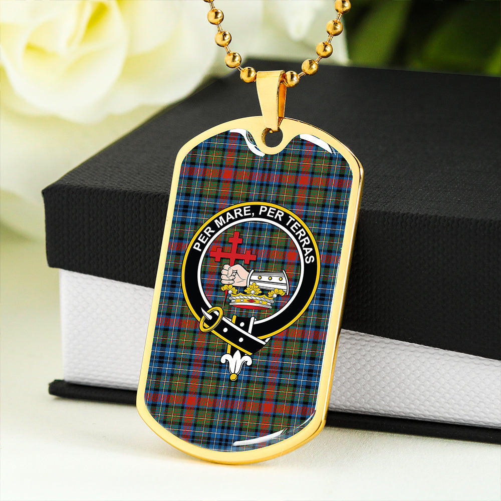 MacDonald of P.E. Island (Donald of P.E. Island) Ancient Clan Badge Classic Tartan Dog Tag Necklace