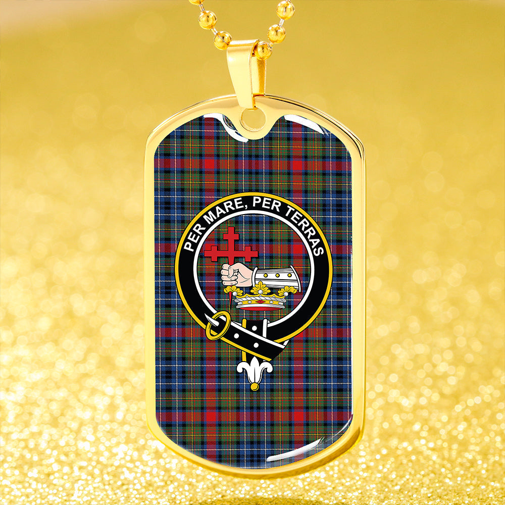 MacDonald of P.E. Island (Donald of P.E. Island) Modern Clan Badge Classic Tartan Dog Tag Necklace