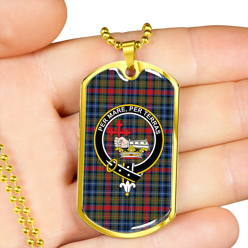 MacDonald of P.E. Island (Donald of P.E. Island) Modern Clan Badge Classic Tartan Dog Tag Necklace