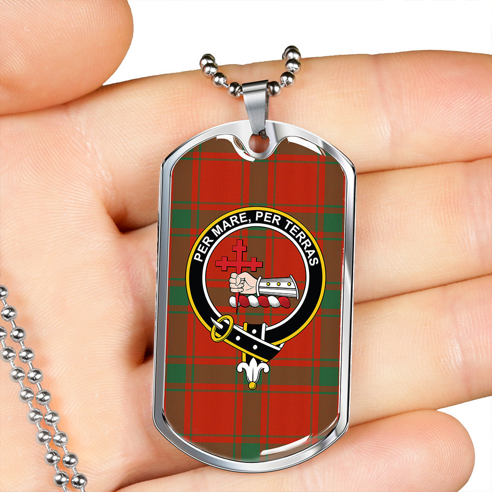 MacDonald of Sleat (Donald Lord MacDonald) Ancient Clan Badge Classic Tartan Dog Tag Necklace