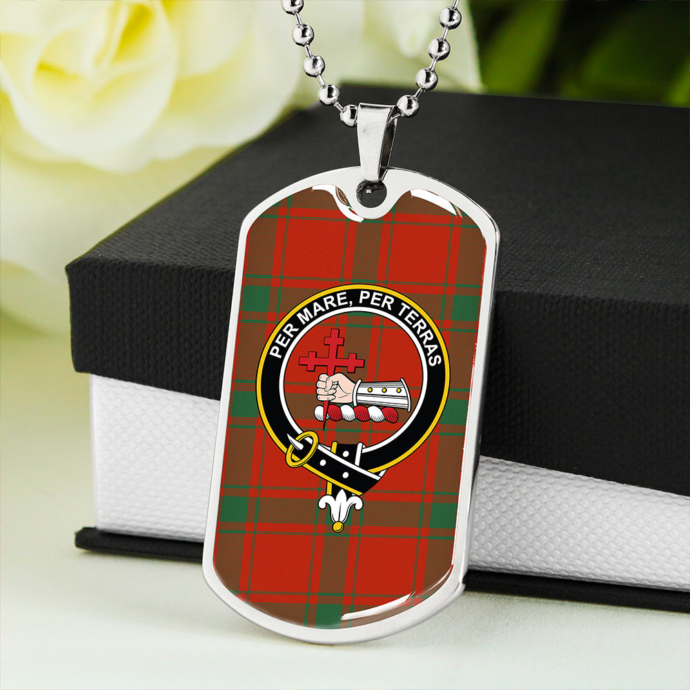MacDonald of Sleat (Donald Lord MacDonald) Ancient Clan Badge Classic Tartan Dog Tag Necklace