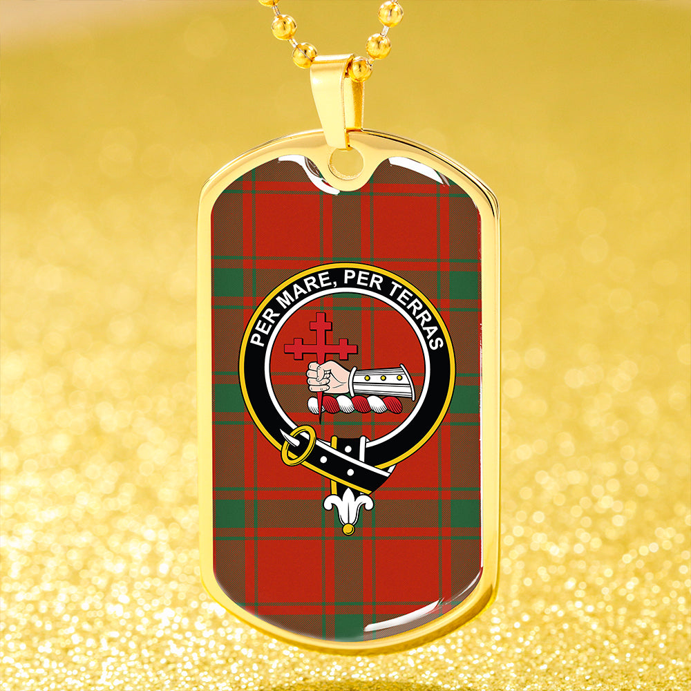 MacDonald of Sleat (Donald Lord MacDonald) Ancient Clan Badge Classic Tartan Dog Tag Necklace