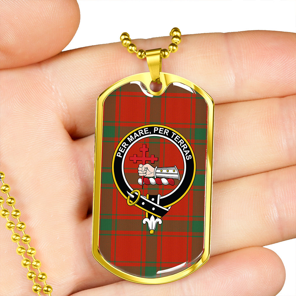 MacDonald of Sleat (Donald Lord MacDonald) Ancient Clan Badge Classic Tartan Dog Tag Necklace