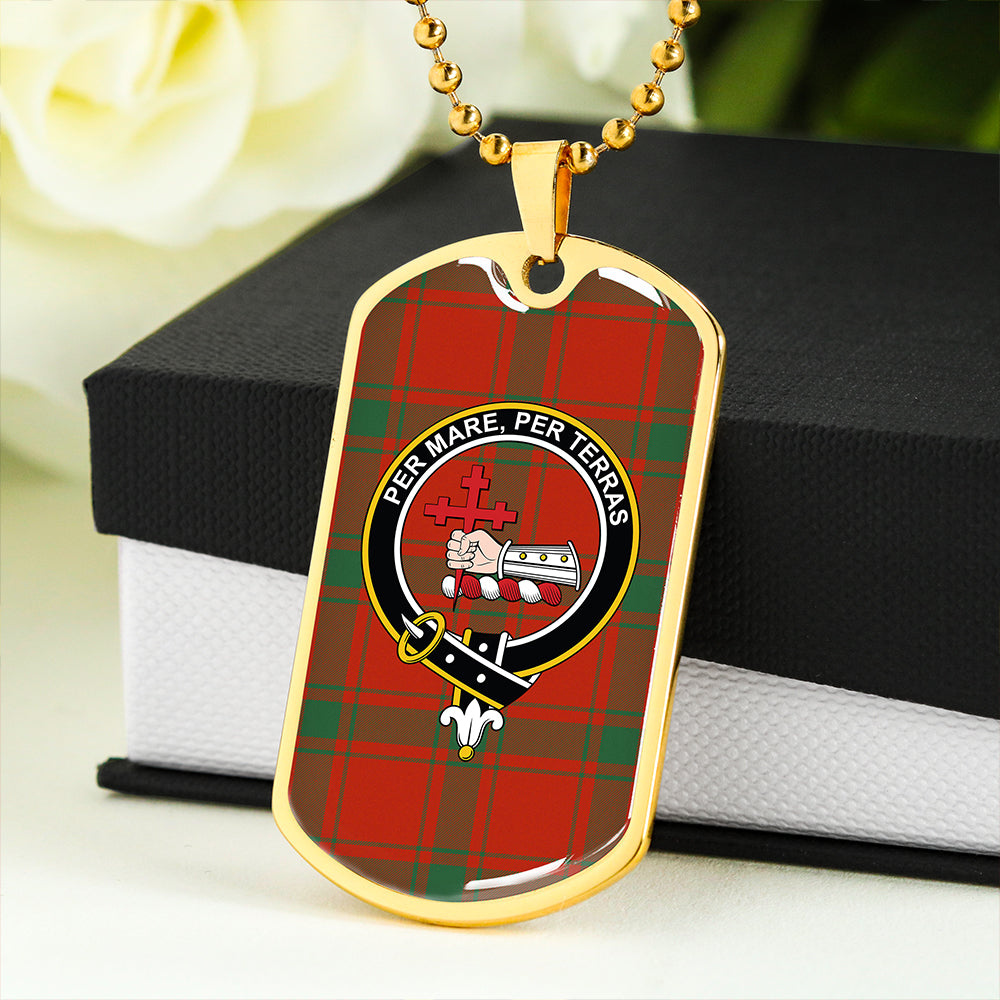 MacDonald of Sleat (Donald Lord MacDonald) Ancient Clan Badge Classic Tartan Dog Tag Necklace