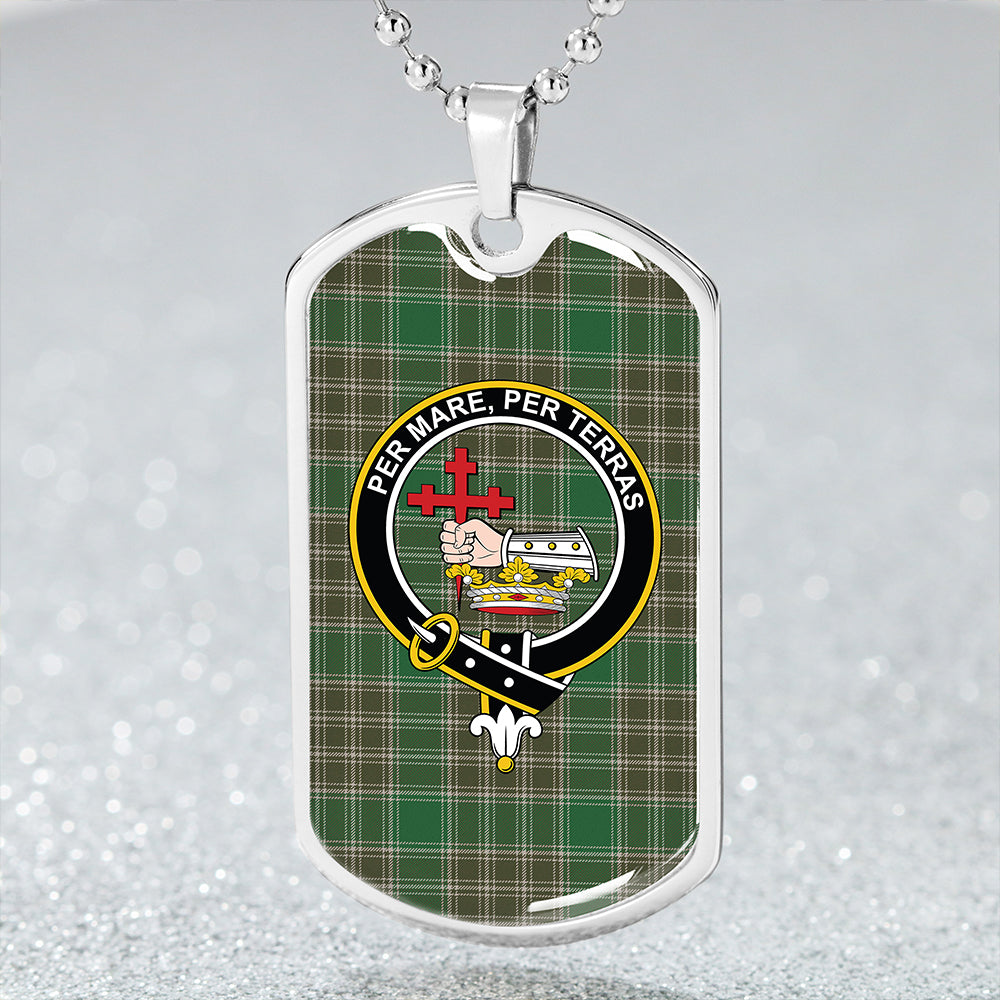 MacDonald of the Isles Hunting #2 (Donald of the Isles Hunting #2) Ancient Clan Badge Classic Tartan Dog Tag Necklace