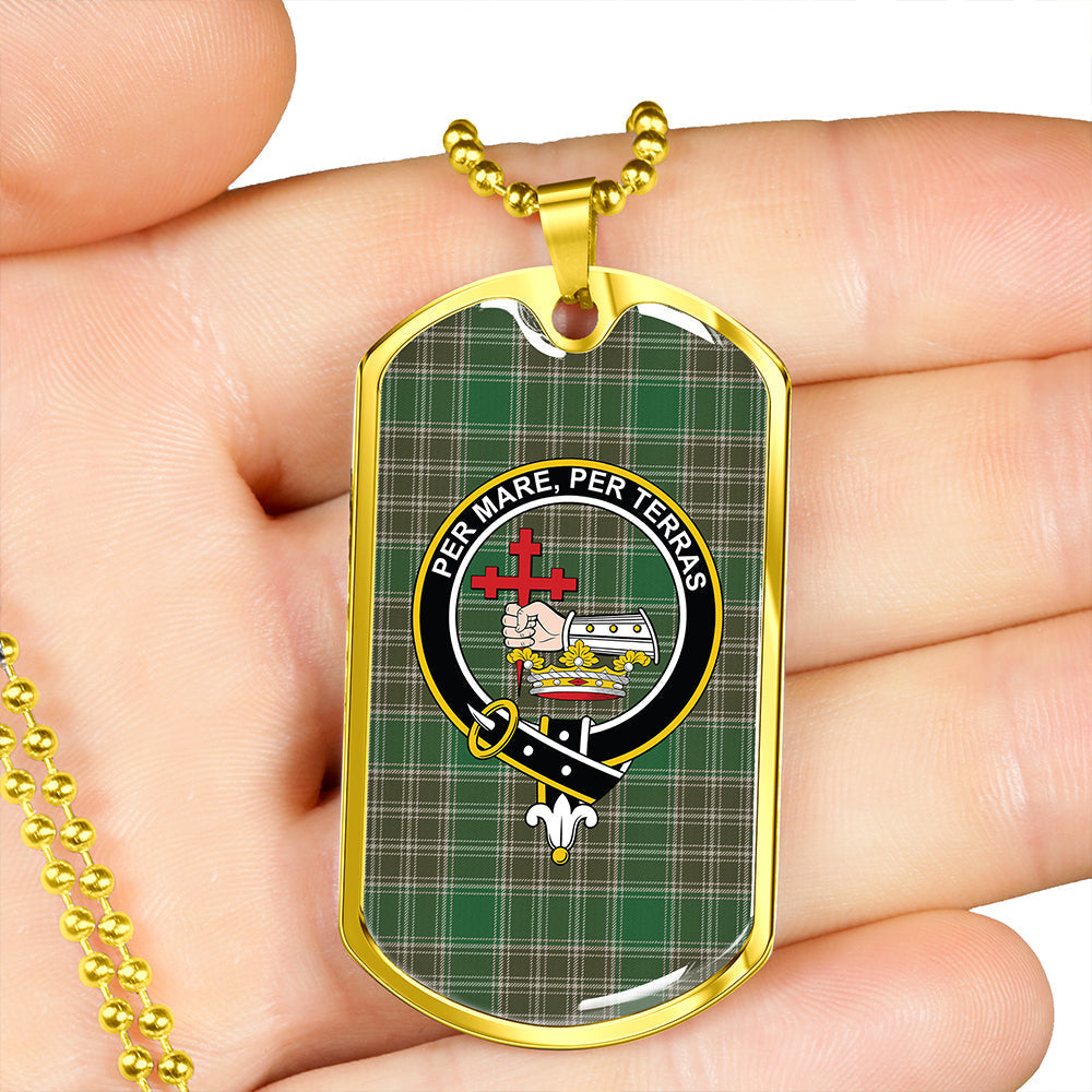 MacDonald of the Isles Hunting #2 (Donald of the Isles Hunting #2) Ancient Clan Badge Classic Tartan Dog Tag Necklace
