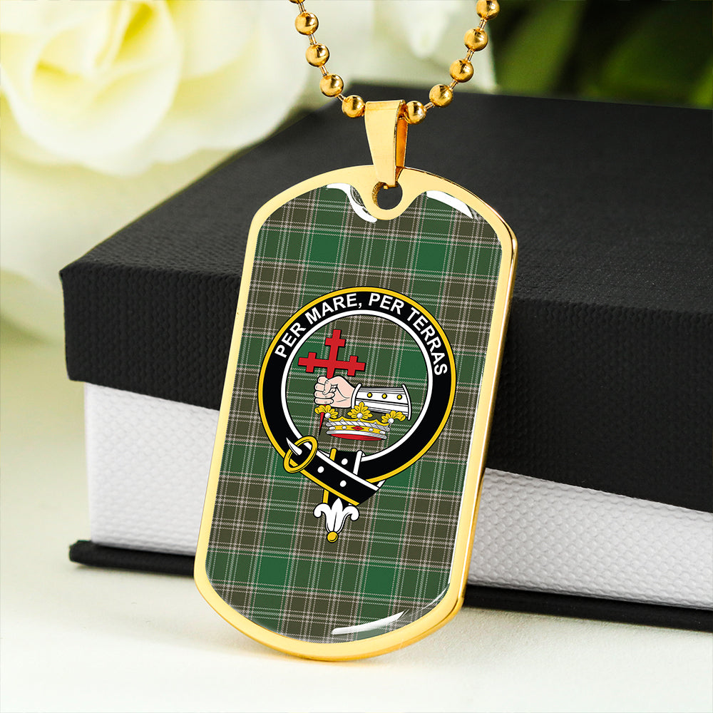 MacDonald of the Isles Hunting #2 (Donald of the Isles Hunting #2) Ancient Clan Badge Classic Tartan Dog Tag Necklace