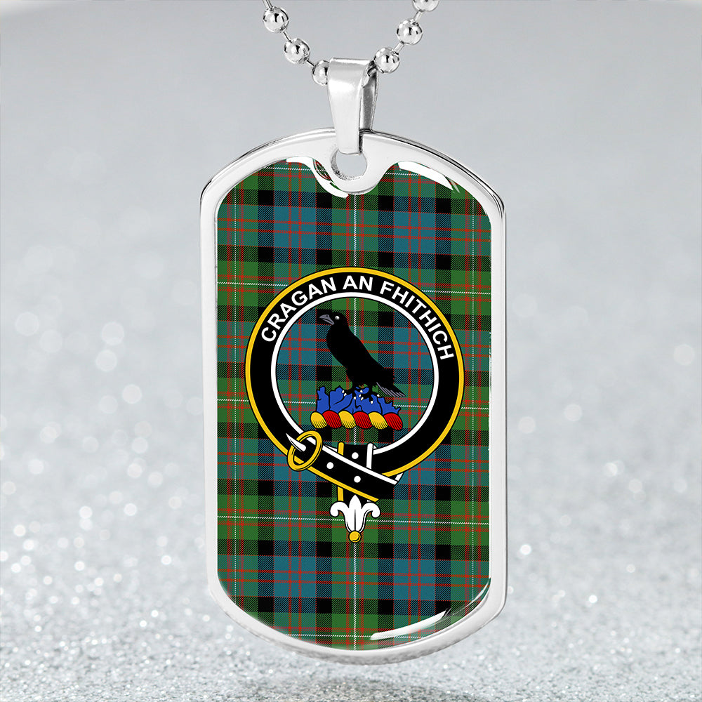 MacDonell of Glengarry Ancient Clan Badge Classic Tartan Dog Tag Necklace