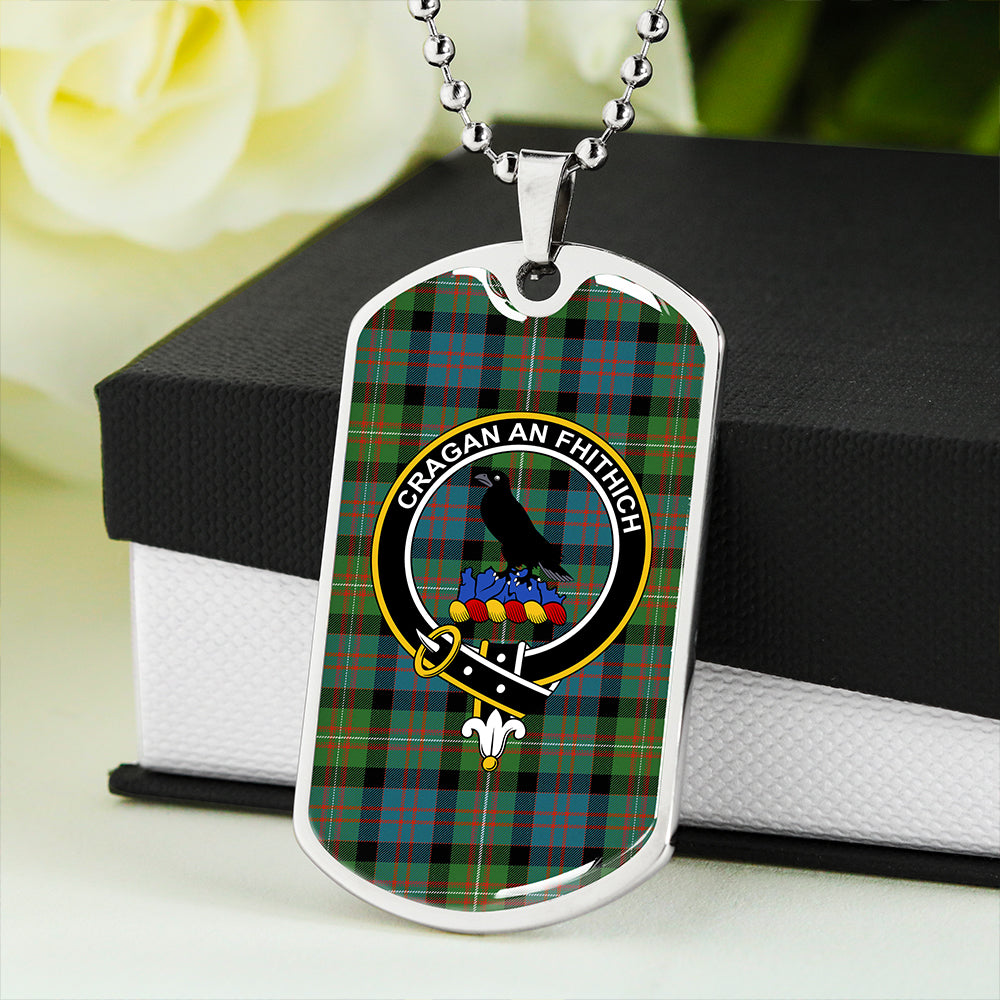 MacDonell of Glengarry Ancient Clan Badge Classic Tartan Dog Tag Necklace