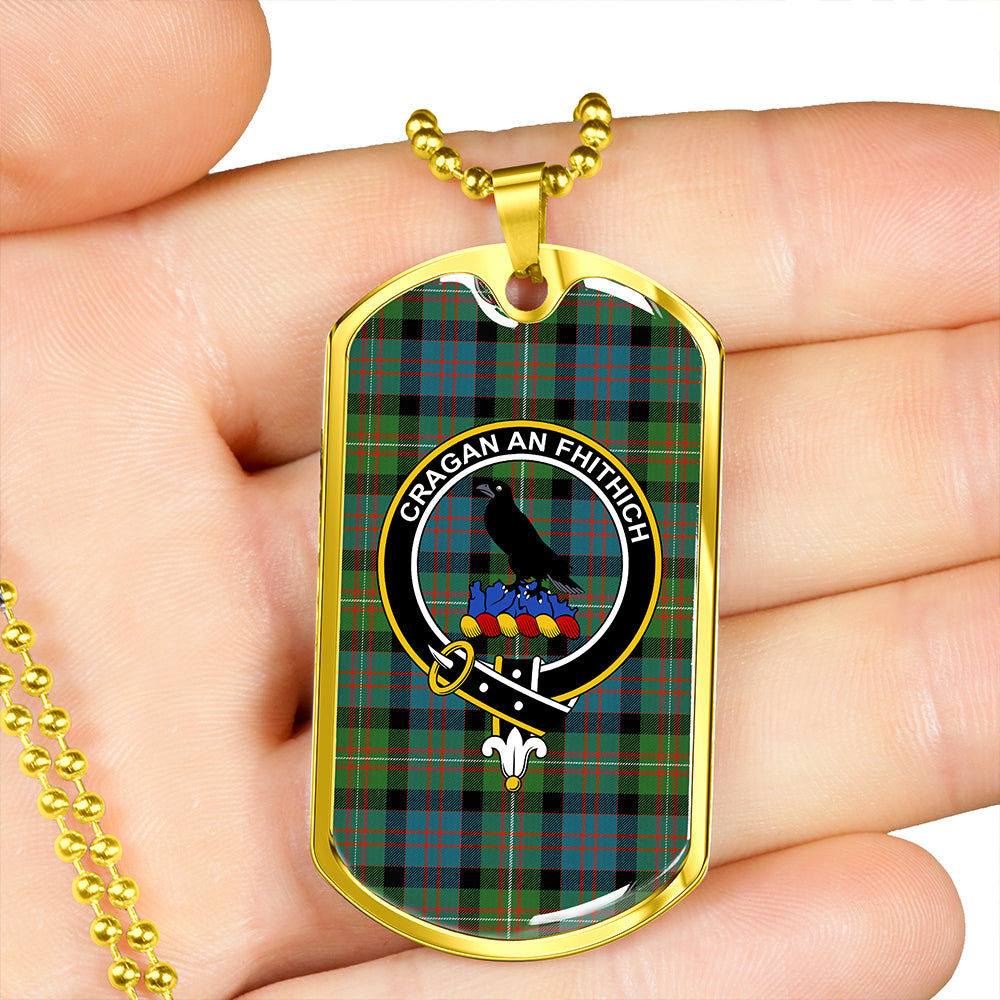 MacDonell of Glengarry Ancient Clan Badge Classic Tartan Dog Tag Necklace