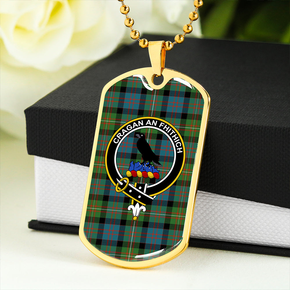 MacDonell of Glengarry Ancient Clan Badge Classic Tartan Dog Tag Necklace