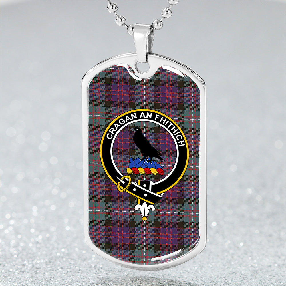 MacDonell of Glengarry Weathered Clan Badge Classic Tartan Dog Tag Necklace