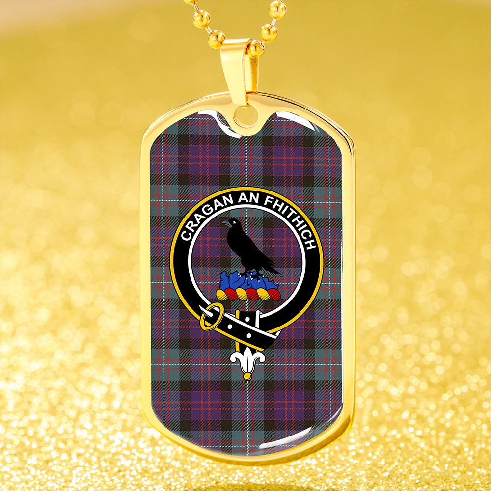 MacDonell of Glengarry Weathered Clan Badge Classic Tartan Dog Tag Necklace