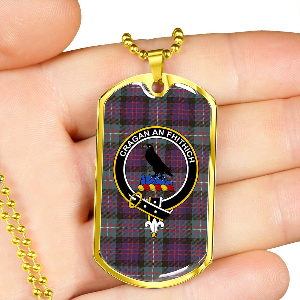 MacDonell of Glengarry Weathered Clan Badge Classic Tartan Dog Tag Necklace