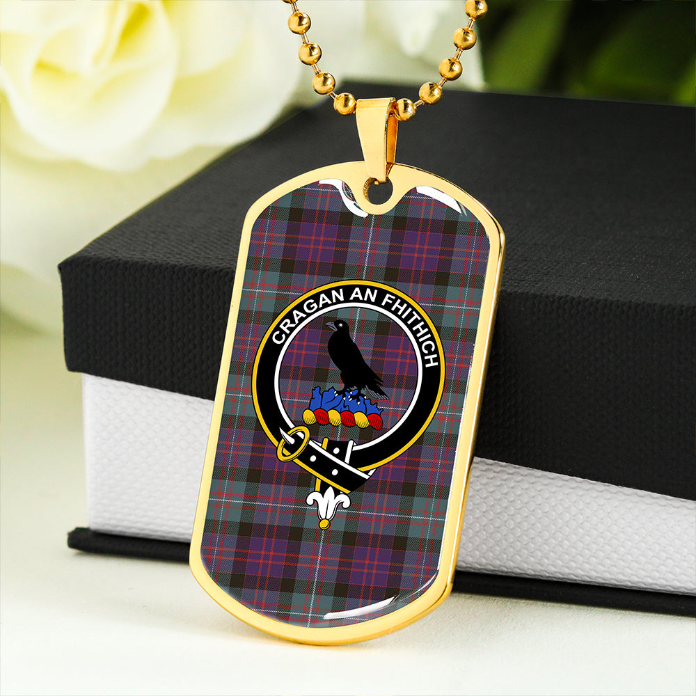 MacDonell of Glengarry Weathered Clan Badge Classic Tartan Dog Tag Necklace