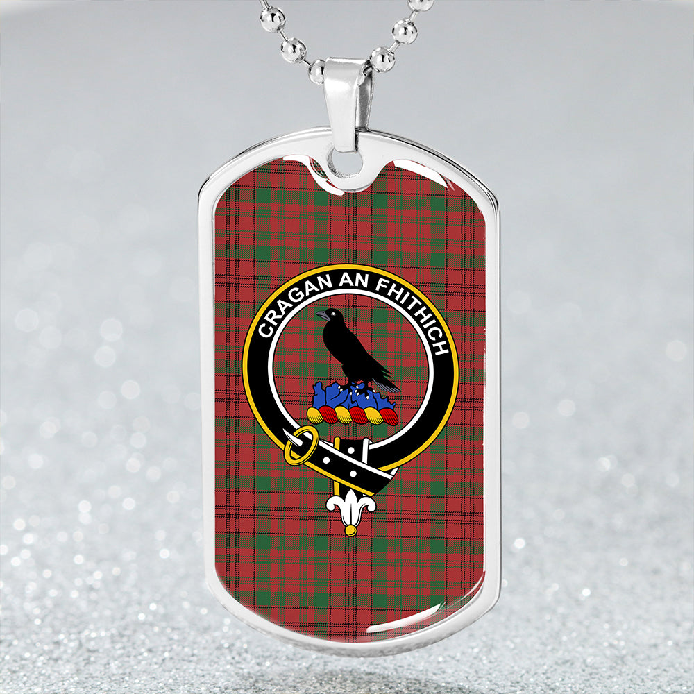 MacDonell of Keppoch 1847 Variant Ancient Clan Badge Classic Tartan Dog Tag Necklace