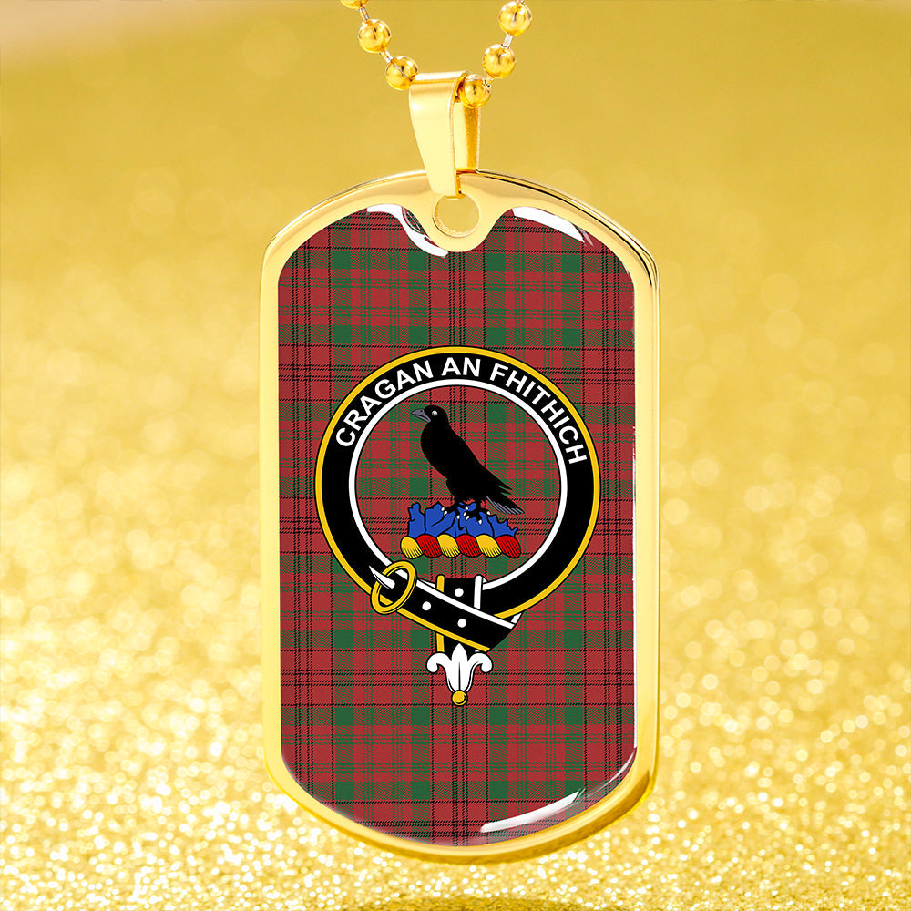 MacDonell of Keppoch 1847 Variant Ancient Clan Badge Classic Tartan Dog Tag Necklace