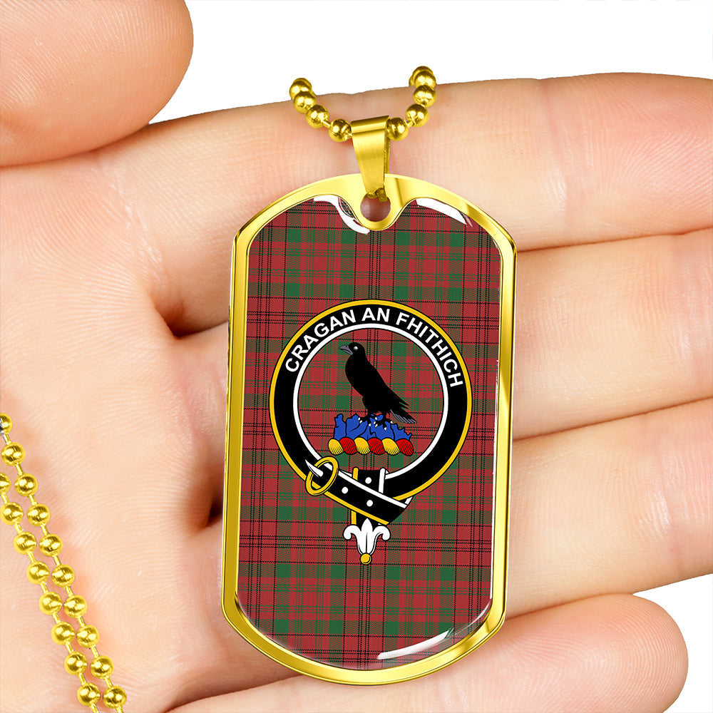 MacDonell of Keppoch 1847 Variant Ancient Clan Badge Classic Tartan Dog Tag Necklace