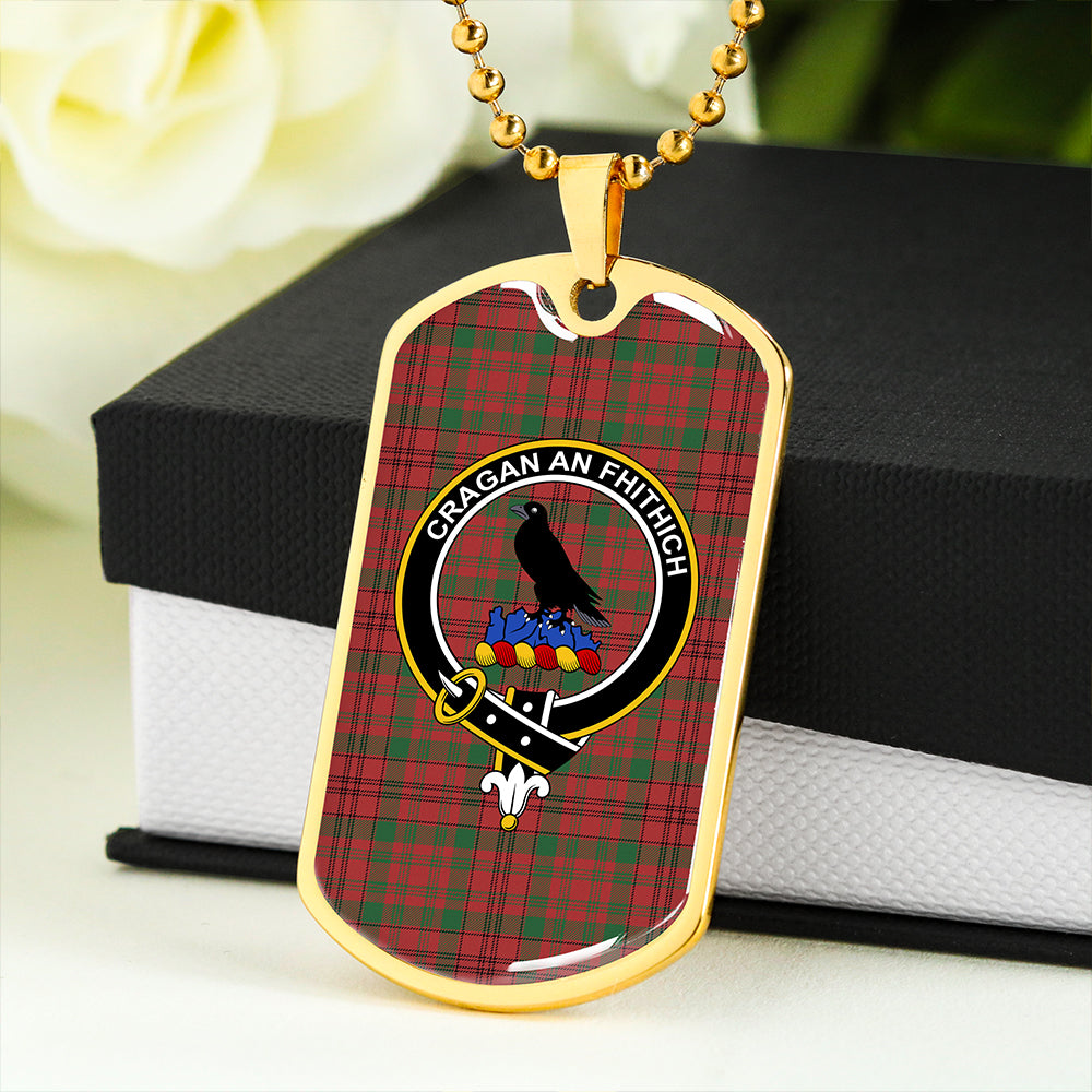 MacDonell of Keppoch 1847 Variant Ancient Clan Badge Classic Tartan Dog Tag Necklace