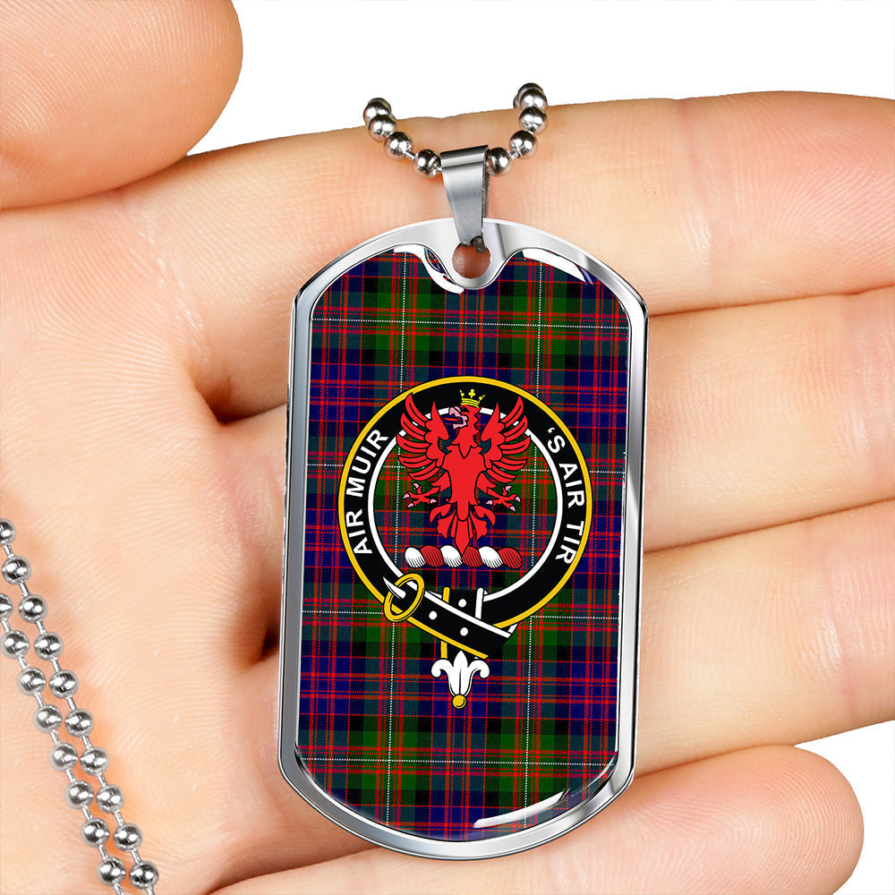 MacDonnell Clan Badge Classic Tartan Dog Tag Necklace