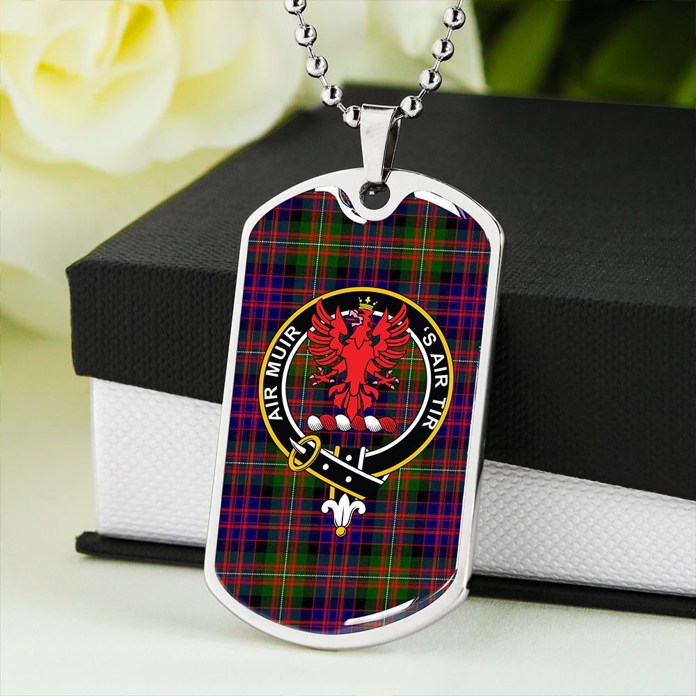 MacDonnell Clan Badge Classic Tartan Dog Tag Necklace
