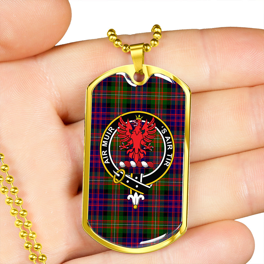 MacDonnell Clan Badge Classic Tartan Dog Tag Necklace