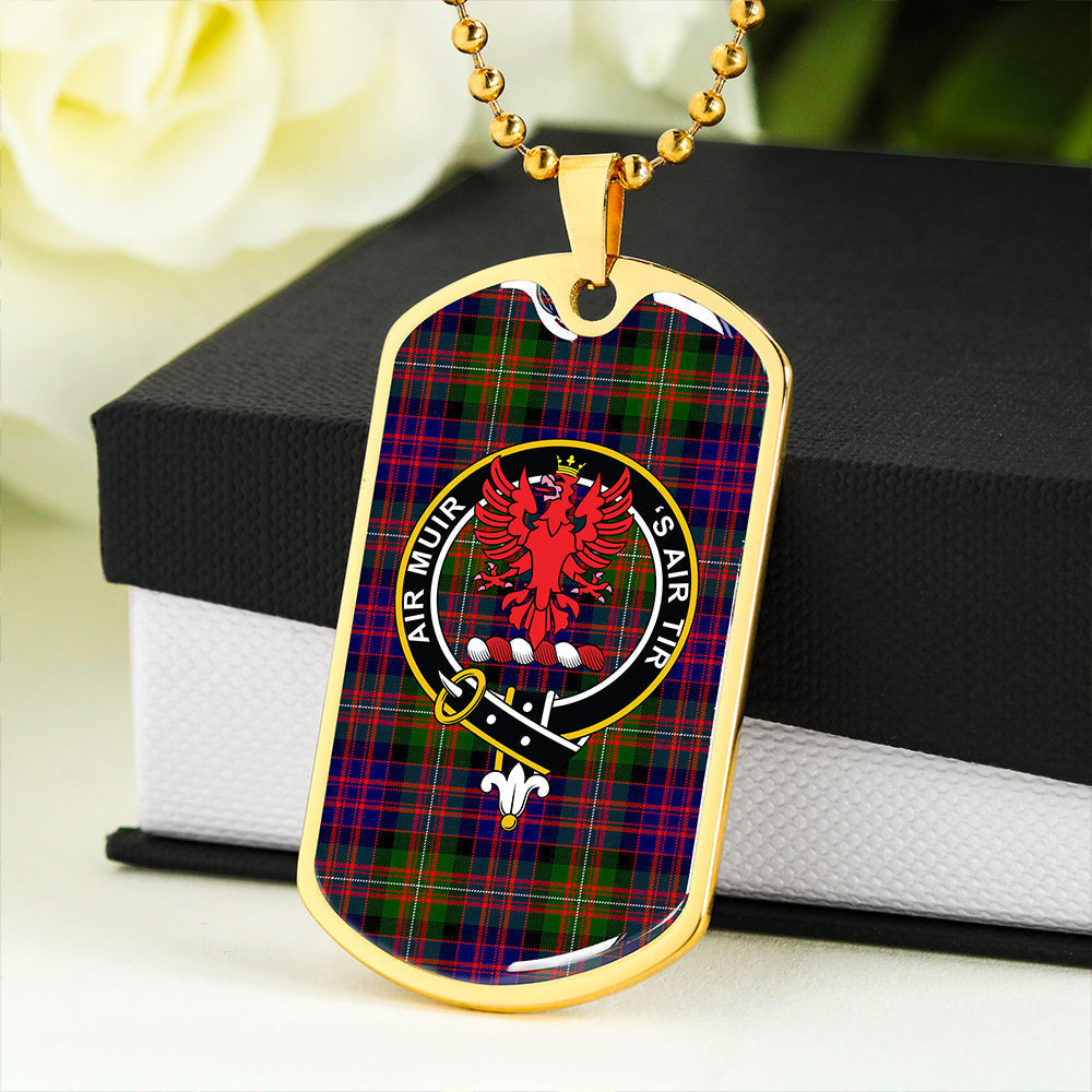 MacDonnell Clan Badge Classic Tartan Dog Tag Necklace
