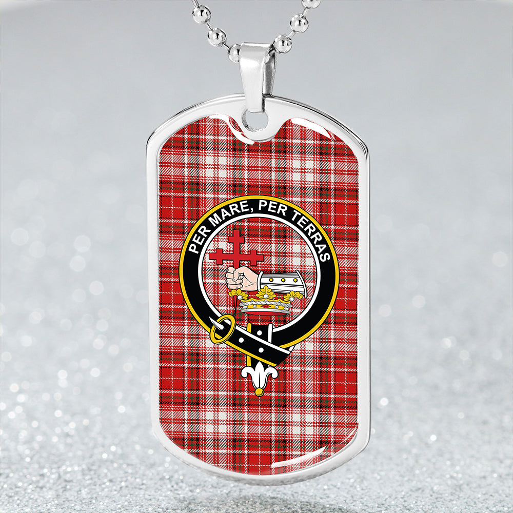 MacDougal Dress Modern Clan Badge Classic Tartan Dog Tag Necklace