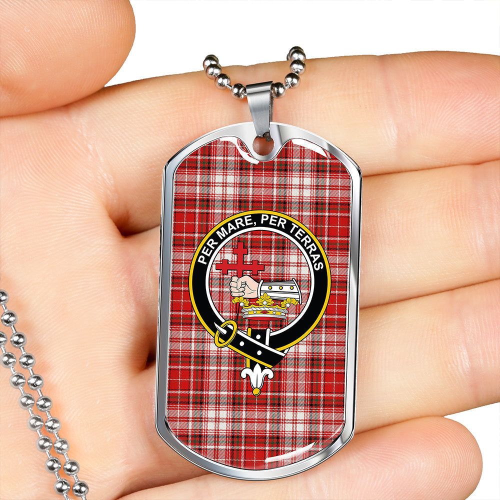 MacDougal Dress Modern Clan Badge Classic Tartan Dog Tag Necklace