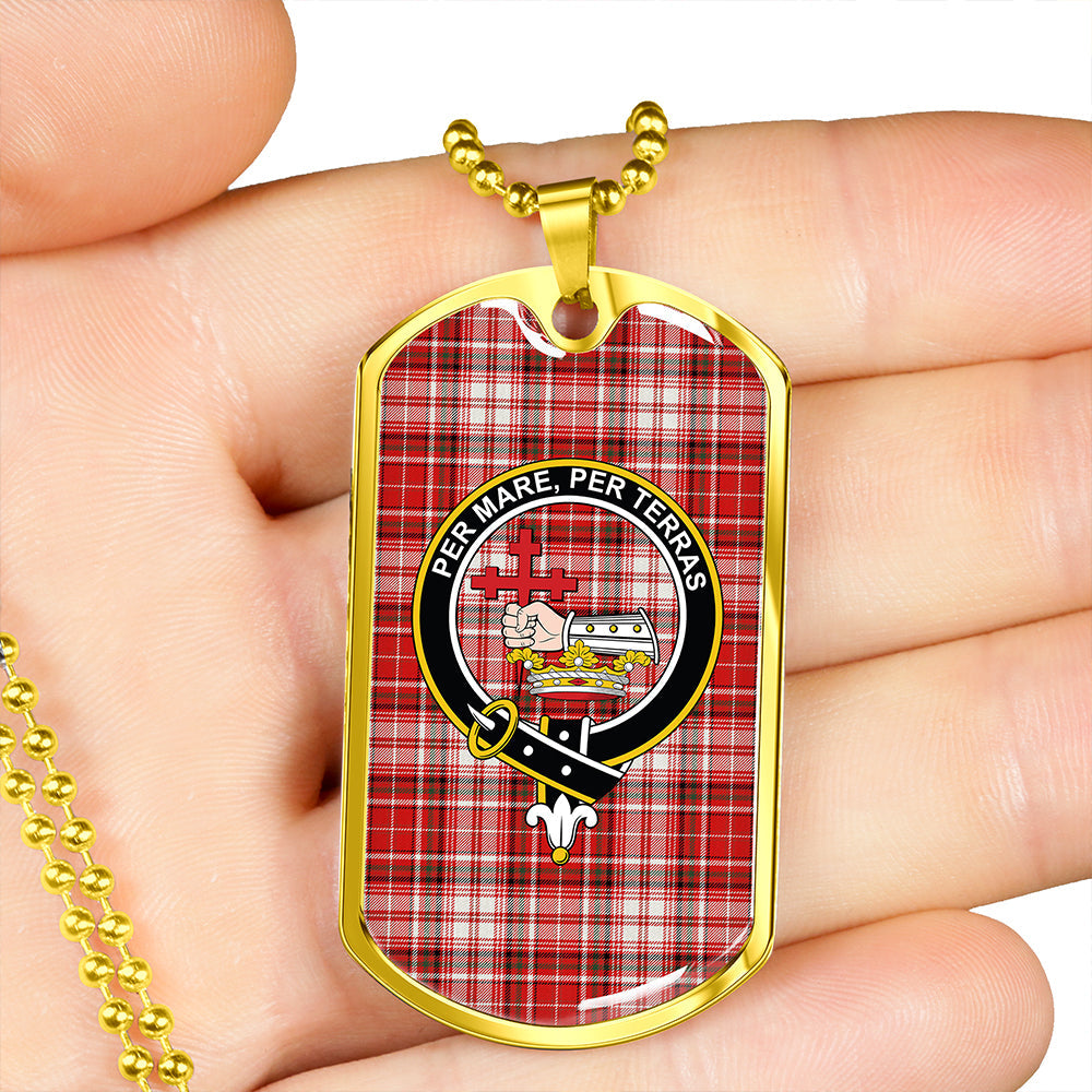 MacDougal Dress Modern Clan Badge Classic Tartan Dog Tag Necklace