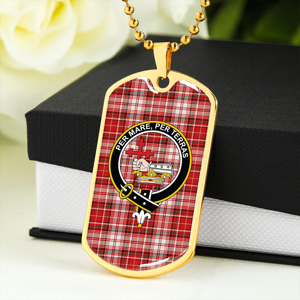 MacDougal Dress Modern Clan Badge Classic Tartan Dog Tag Necklace