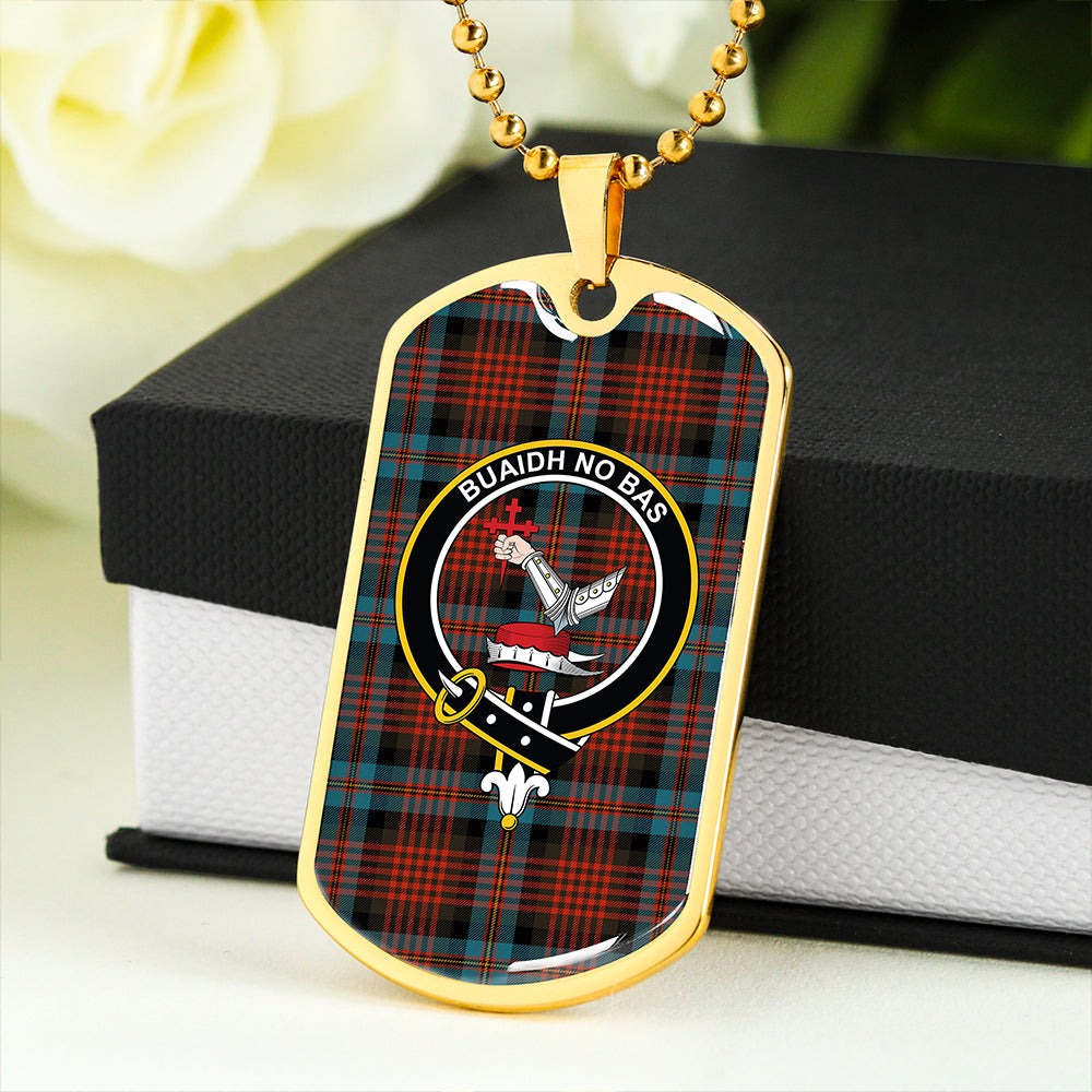 MacDougall William Ancient Clan Badge Classic Tartan Dog Tag Necklace