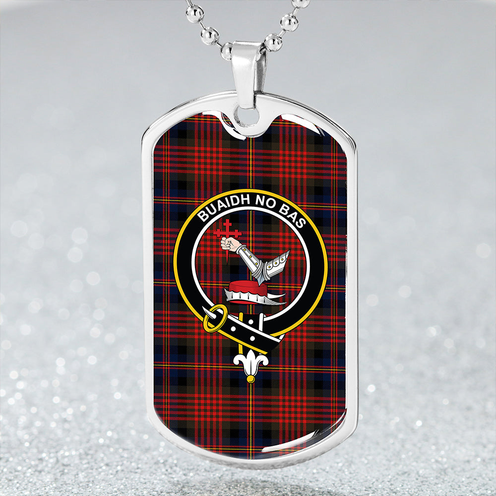 MacDougall William Modern Clan Badge Classic Tartan Dog Tag Necklace